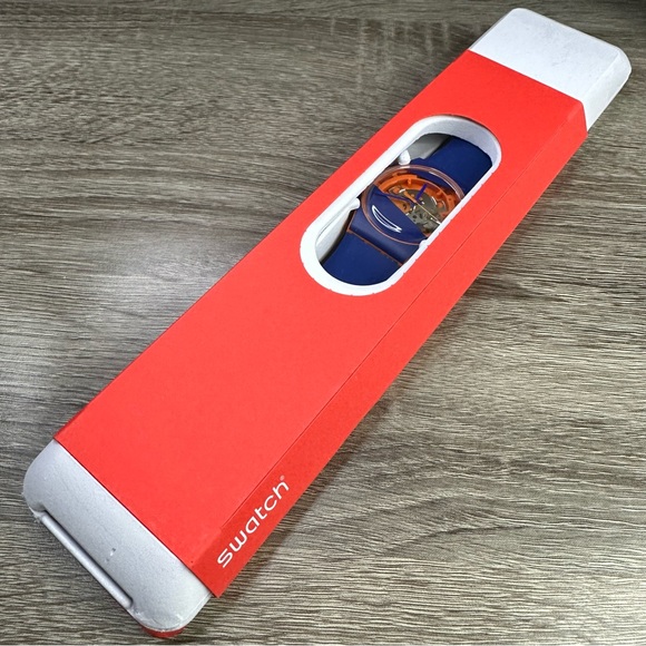 NEW✅LIMITED EDITION✅ Swatch MYRTIL-TECH Blue And Orange Skeleton Unisex Watch - Picture 5 of 13